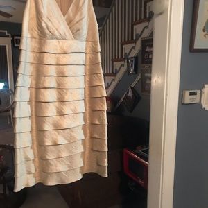 Gold pleated dress